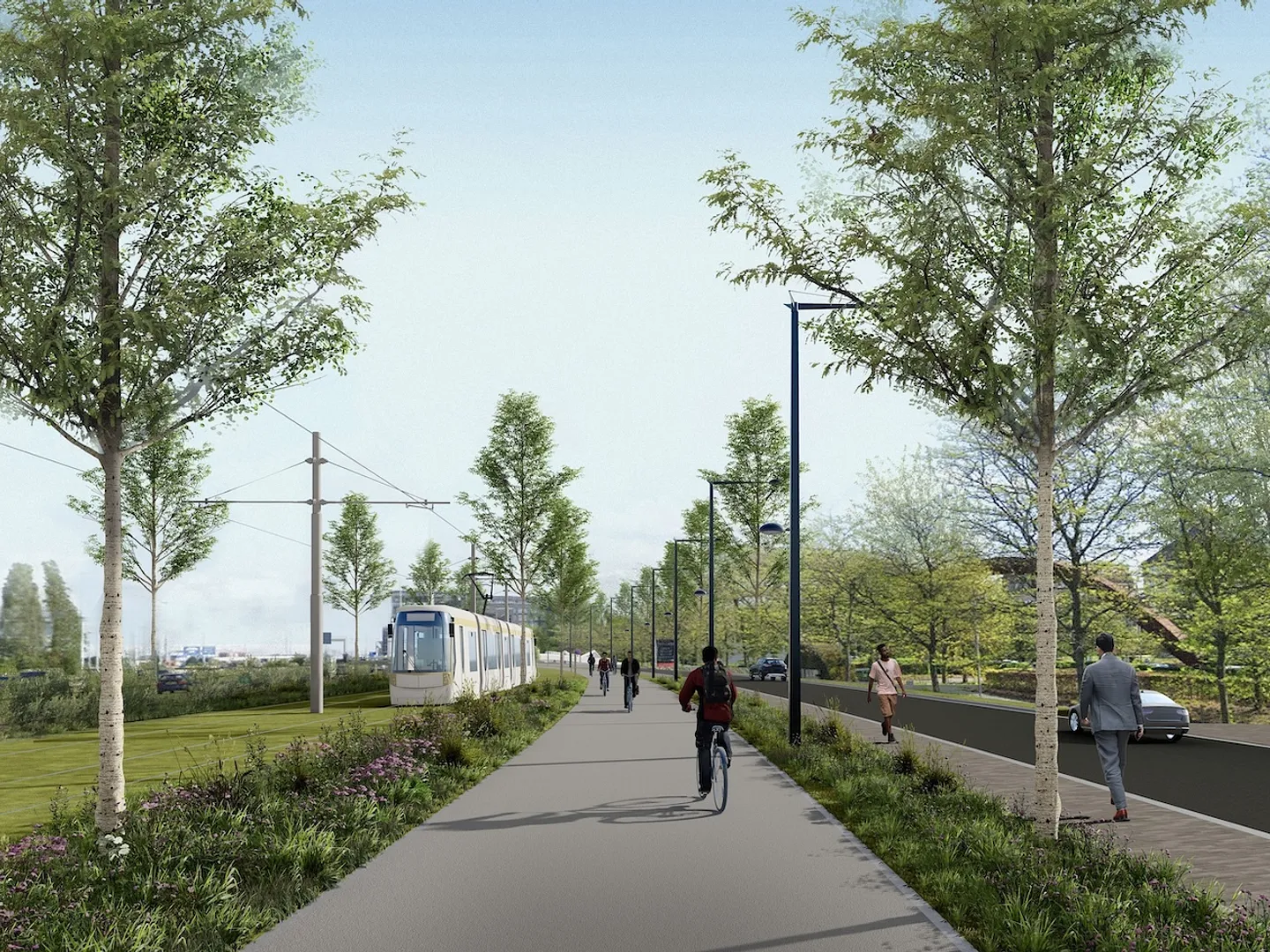 Luchthaventram met een RUP en plan-m.e.r.-screening